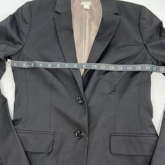 J Crew Lightweight Wool Blazer Black Flap Pockets 2 Button Vented Jacket 2 - Picture 13 of 13